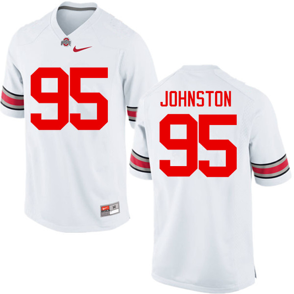 Ohio State Buckeyes #95 Cameron Johnston College Football Jerseys Game-White